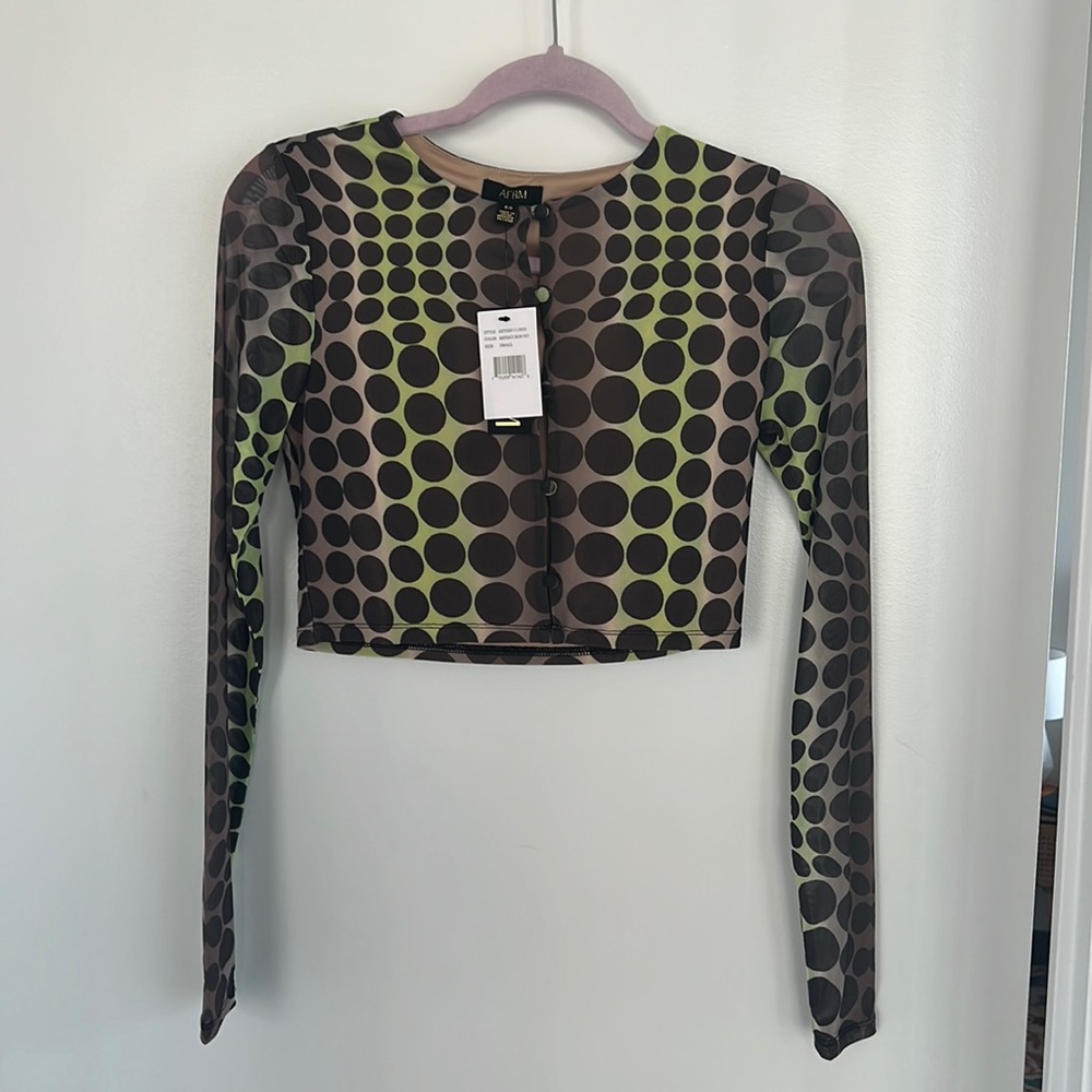 AFRM Top NWT abstract sheer